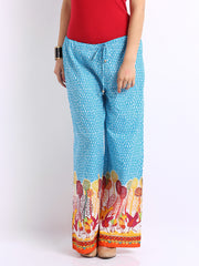 BIBA Women Blue Printed Palazzo Pants