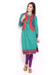 BIBA Women Blue Printed Kurta