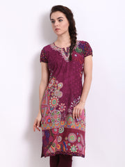 BIBA Women Purple Printed Kurta