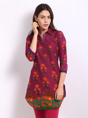 BIBA Women Pink Printed Kurta