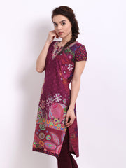 BIBA Women Purple Printed Kurta