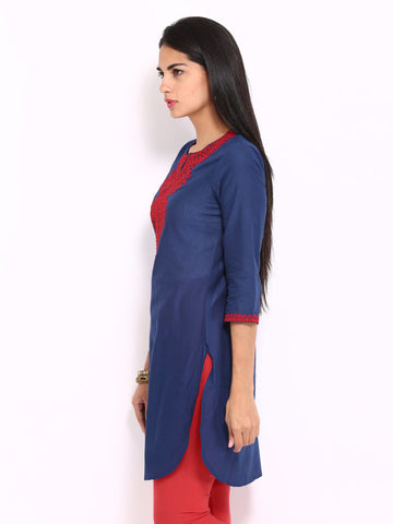 BIBA Women Navy Kurta