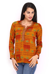 BIBA Women Orange Printed Kurti