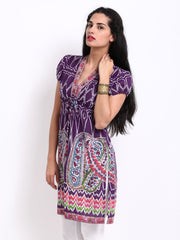 BIBA Women Purple Printed Kurta