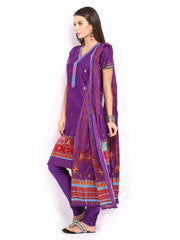 BIBA Women Purple Churidar Kurta with Dupatta