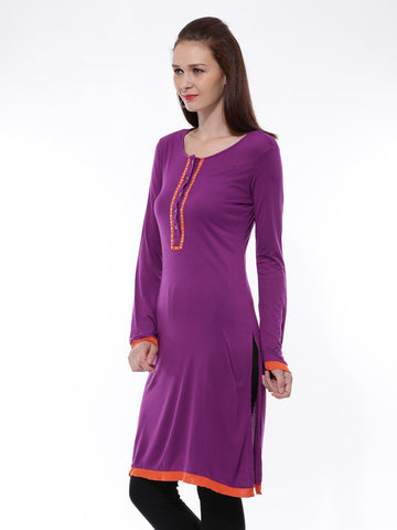 BIBA Women Purple Kurta