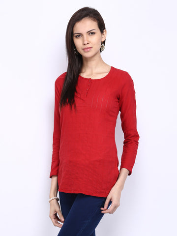 BIBA Women Red Kurti