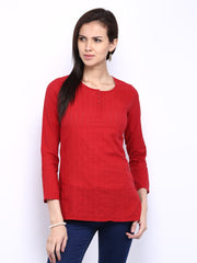 BIBA Women Red Kurti