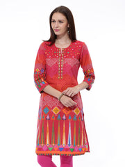 BIBA Women Red Printed Kurta