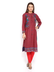 BIBA Women Red Printed Kurta