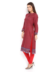 BIBA Women Red Printed Kurta