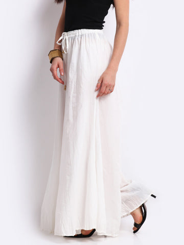 BIBA Women White Farshi Trousers