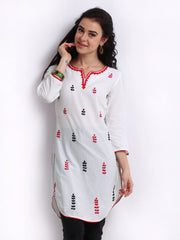 BIBA Women White Kurta