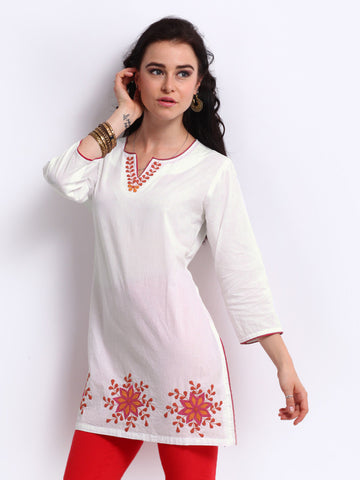 BIBA Women White Kurta