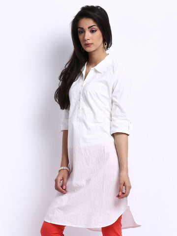 BIBA Women White Kurta