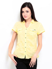 Being Human Clothing Women Yellow Casual Shirt