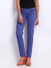 Being Human Clothing Women Blue Slim Fit Chino Trousers