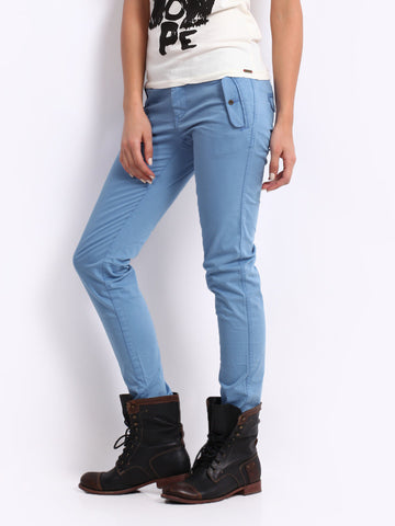Being Human Clothing Women Blue Slim Fit Chinos