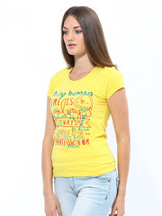 Being Human Women Yellow Printed T-shirt