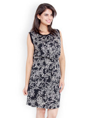 Bella Rosa Black Printed Shift Dress