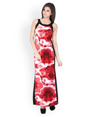 Bella Rosa Red Printed Maxi Dress