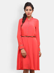 Bella Rosa Coral Fit &amp; Flare Dress