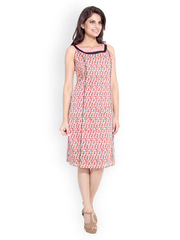 Bella Rosa Pink Printed Shift Dress