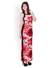 Bella Rosa Red Printed Maxi Dress