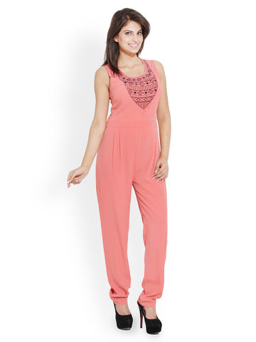 Bella Rosa Women Peach Coloured Jumpsuit