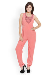 Bella Rosa Women Peach Coloured Jumpsuit
