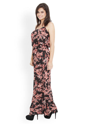Bella Rosa Women Black Printed Jumpsuit