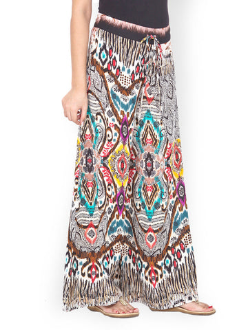 Bella Rosa Women Multicoloured Printed Palazzo Trousers
