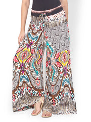 Bella Rosa Women Multicoloured Printed Palazzo Trousers