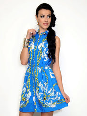 Belle Fille Blue Printed Shirt Dress