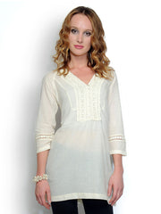Belle Fille Women Cream Coloured Tunic