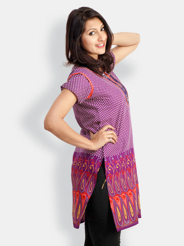 Belle Fille Women Purple Printed Kurta