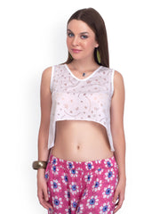 Belle Fille Women White Crop Top