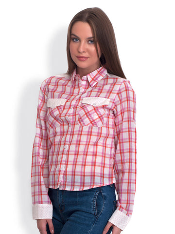 Belle Fille Women Pink Checked Shirt