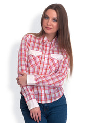 Belle Fille Women Pink Checked Shirt