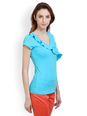 Belle Fille Women Turquoise Blue Top