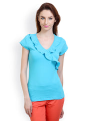 Belle Fille Women Turquoise Blue Top