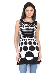 Ben de Lisi Women Black &amp; White Printed Tunic