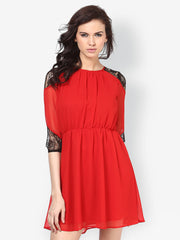 Besiva Red Fit &amp; Flare Dress