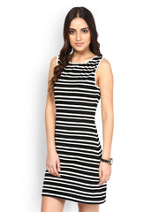 Besiva Black &amp; White Striped Shift Dress