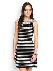 Besiva Black &amp; White Striped Shift Dress