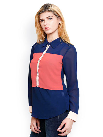 Besiva Women Navy Blue Shirt