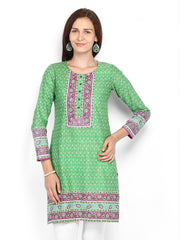 BIBA Women Green Printed Kurta