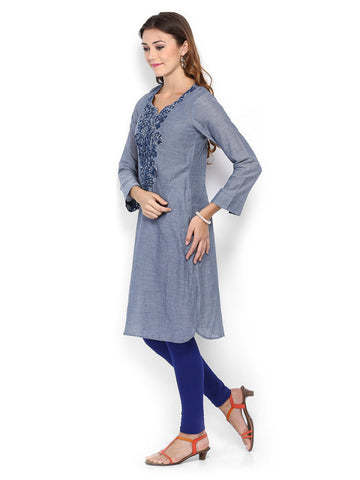 BIBA Women Grey Kurta