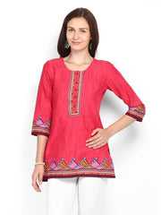 BIBA Women Pink Printed Kurti