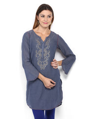 BIBA Women Grey Kurta